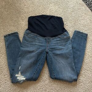 Isabel Maternity Medium Wash Distressed Skinny Jean